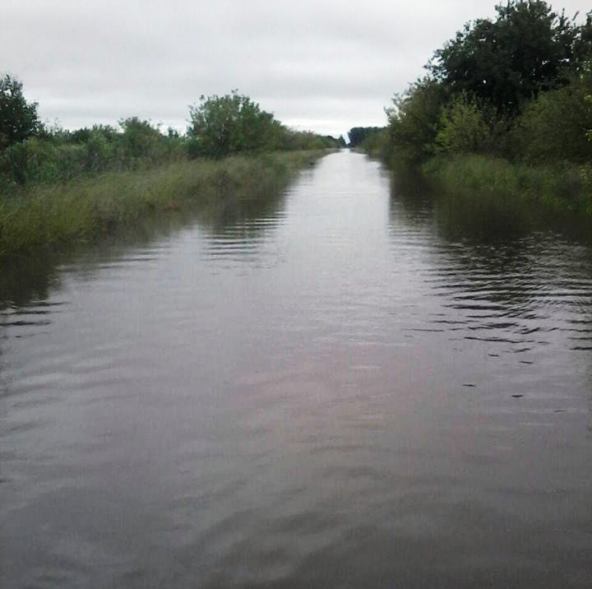 El Tejar camino inundado