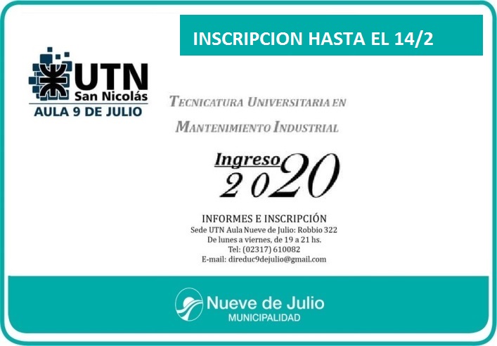 En febrero cierra la inscripción para la carrera de Tecnicatura Universitaria en Mantenimiento Industrial