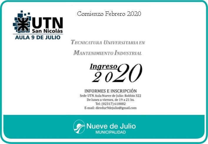 Sigue abierta la inscripción para la carrera ‘Tecnicatura Universitaria en Mantenimiento Industria’l