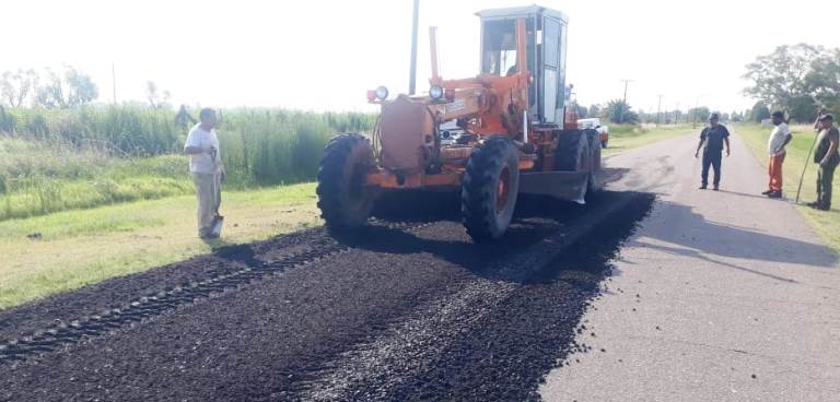 Se hacen obras de bacheo en el acceso a French