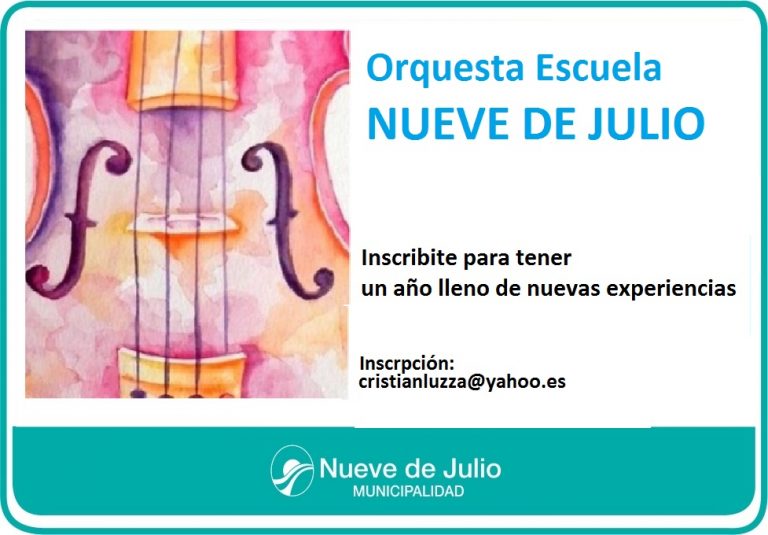 Convocatoria a nuevos talentos hace la Orquesta Escuela de la Municipalidad de Nueve de Julio