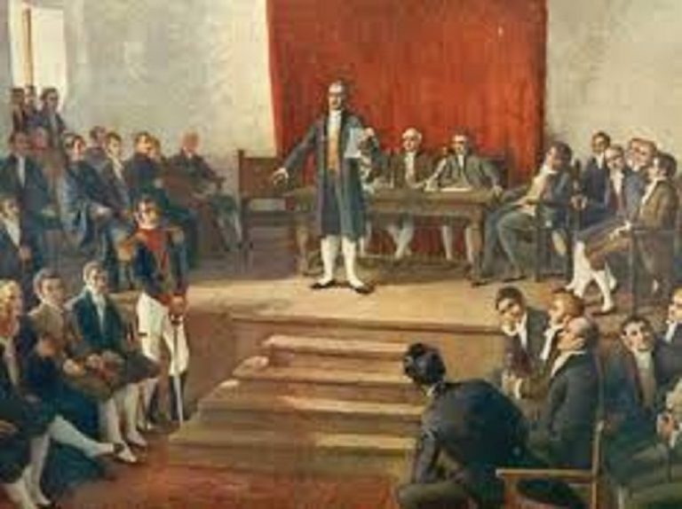 El 24 de mayo de 1810, la sublevación contra la primera junta del cabildo