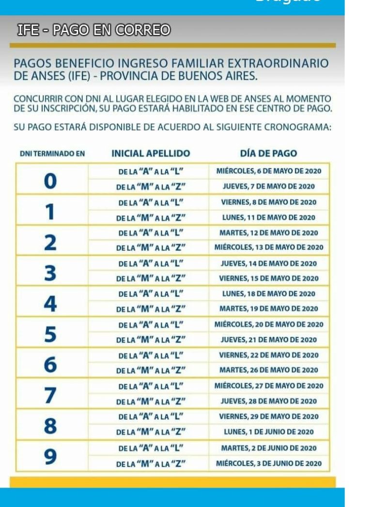 Nuevejulienses pueden cobrar el IFE en Correo Argentino