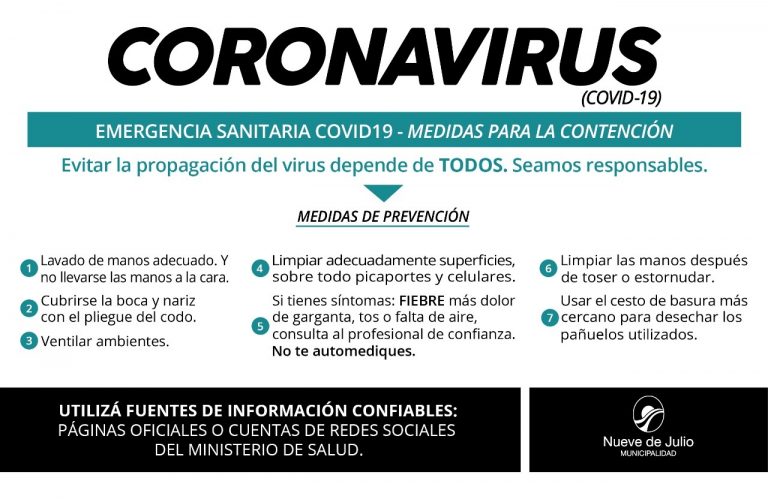 Con la consigna ‘Todos somos responsables’, la comuna nuevejuliense hace recomendaciones