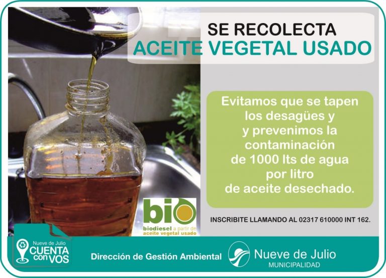Más vecinos pueden sumarse al Programa de Recolección de Aceite Vegetal Usado