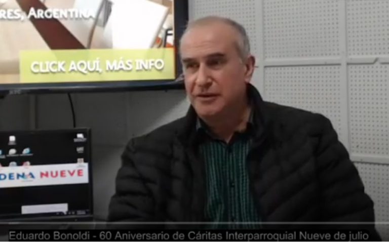 Eduardo Bonoldi recuerda el nacimiento de Cáritas Interparroquial Nueve de Julio