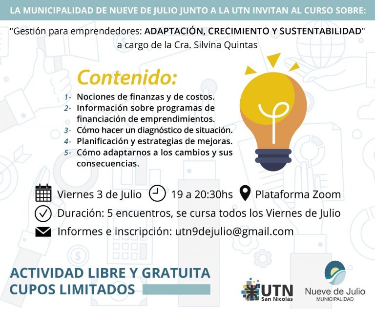 Jornada virtual sobre ‘Gestión para emprendedores, adaptación, crecimiento y sustentabilidad’