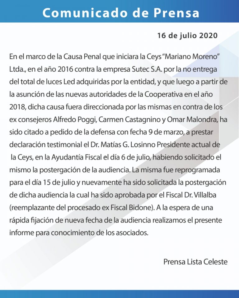 Se promueve por redes una fake news sobre el Presidente de la CEyS ‘Mariano Moreno’