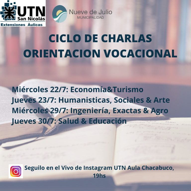 Se harán charlas de Orientación Vocacional para alumnos de la promoción 2020