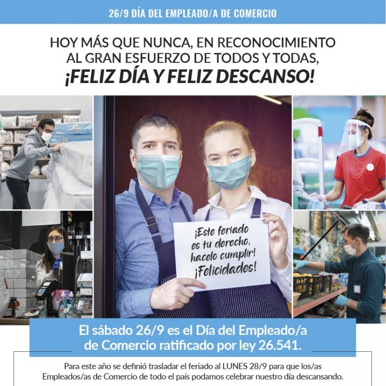 El lunes 28 no hay actividad de los Empleados de Comercio
