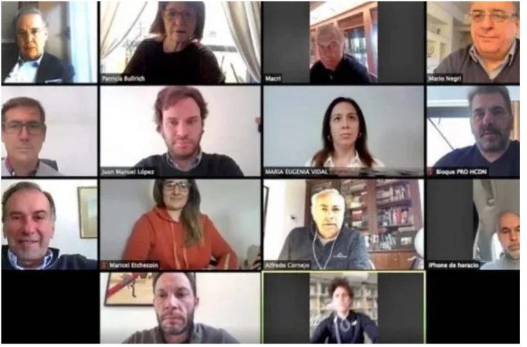 Por zoom Juntos por el Cambio pide apertura económica y los alumnos a las aulas