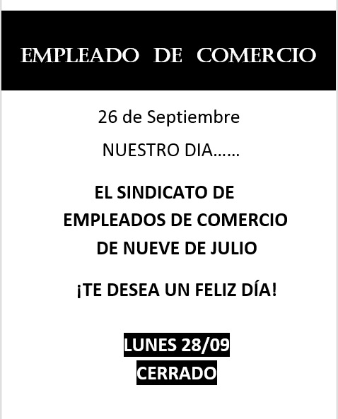 Es el Día del Empleado de Comercio
