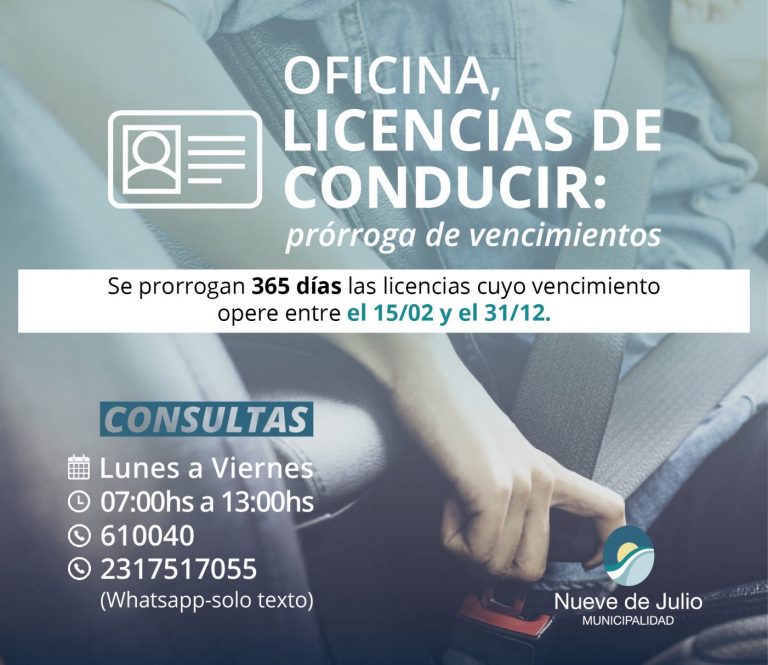 Los trámites para renovar las Licencias de Conducir se adaptan a las nuevas fechas
