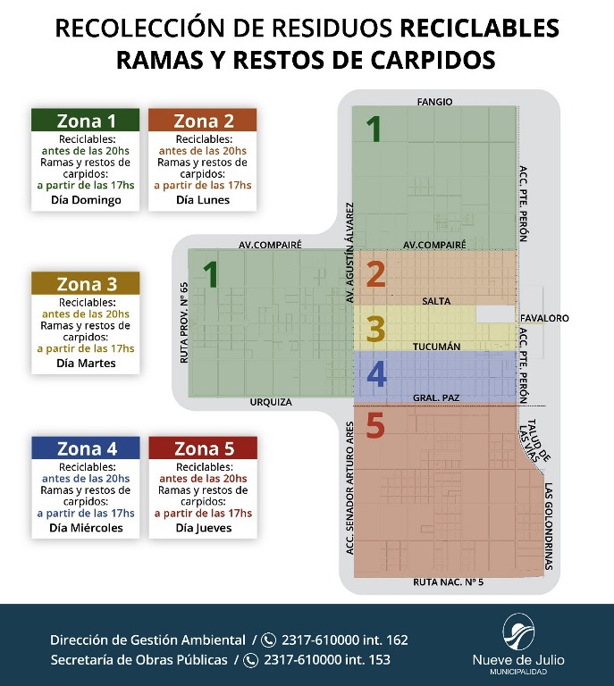 Mañana martes 27 no habrá recolección de residuos
