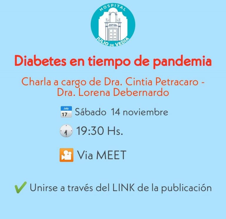 El Hospital Julio de Vedia se suma a ‘Diabetes en tiempo de Pandemia’