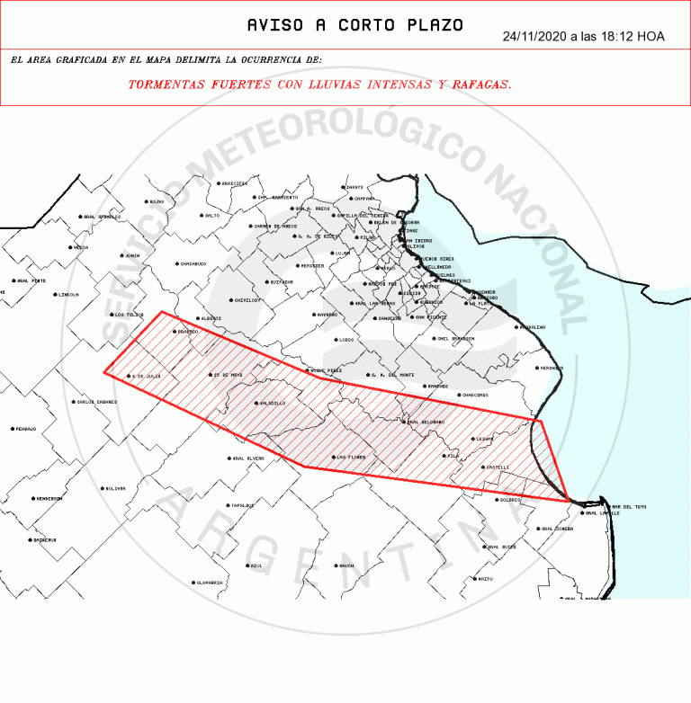 Otro informe anuncia tormentas fuertes con lluvias intensas y ráfagas