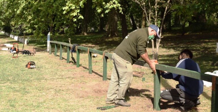 Avanza la construcción del perímetro en el parque Gral San Martín