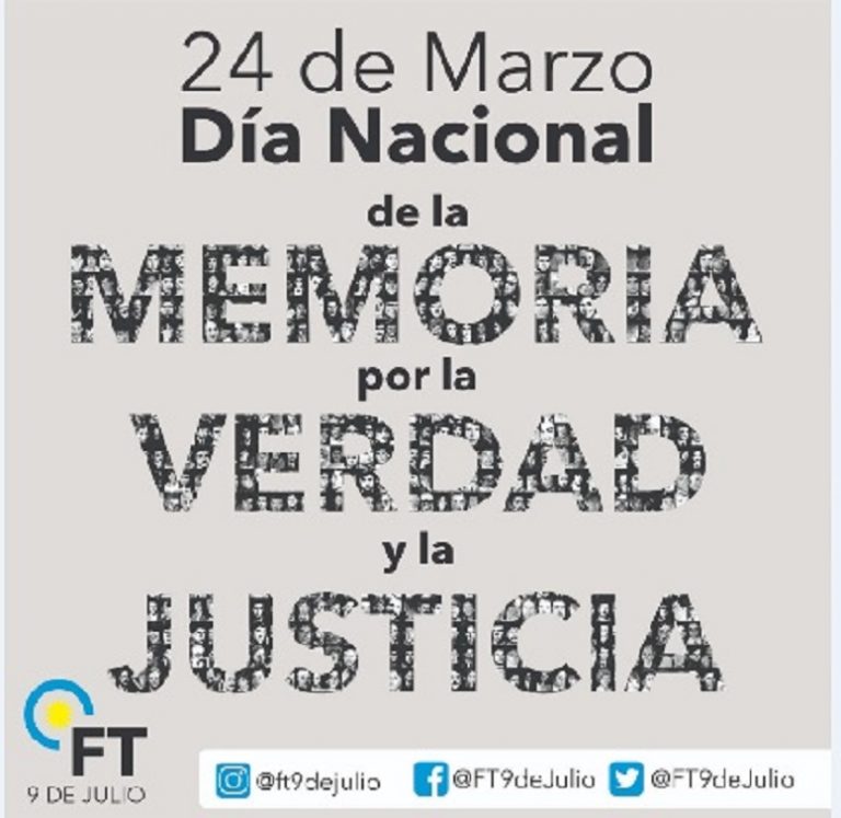 A 45 años, plantemos memoria dice el Frente Territorial Nueve de Julio