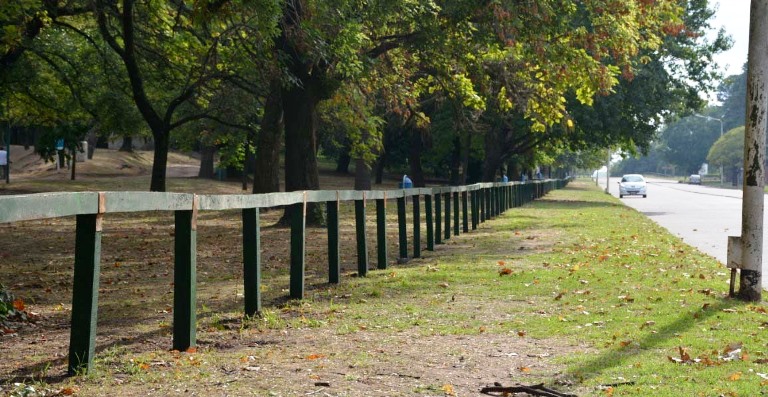 Sigue la colocación del cerco perimetral en el parque San Martín de Nueve de Julio