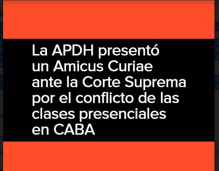 La Asamblea Permanente por los Derechos Humanos presentó un Amicus Curiae ante la Corte Suprema de Justicia de la Nación