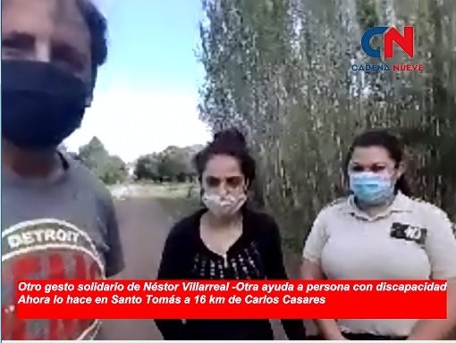 Gesto solidario de un nuevejuliense en el paraje Santo Tomás