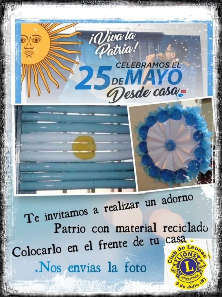 Convocatoria a celebrar el 25 de Mayo desde cada casa o comercio