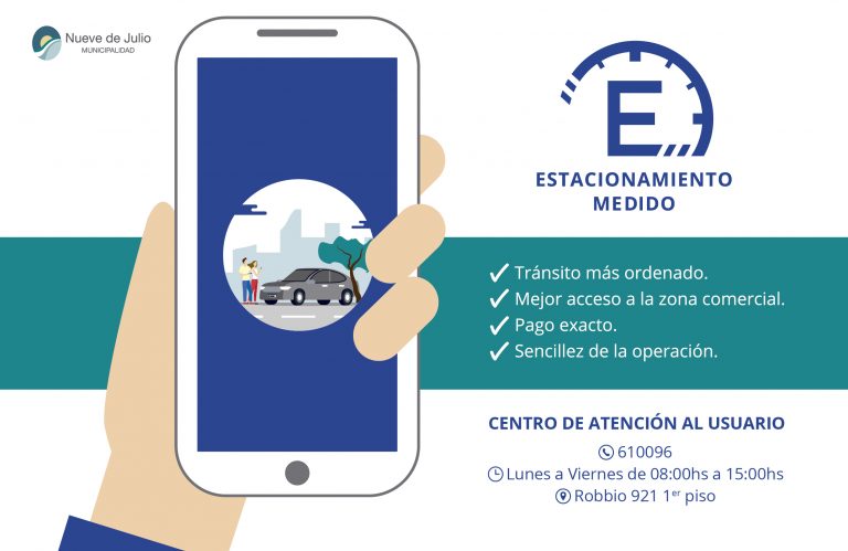 En Nueve de Julio se facilita el estacionamiento libremente en la zona medida