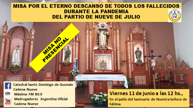Misa por todos los fallecidos durante la pandemia en el distrito de Nueve de Julio