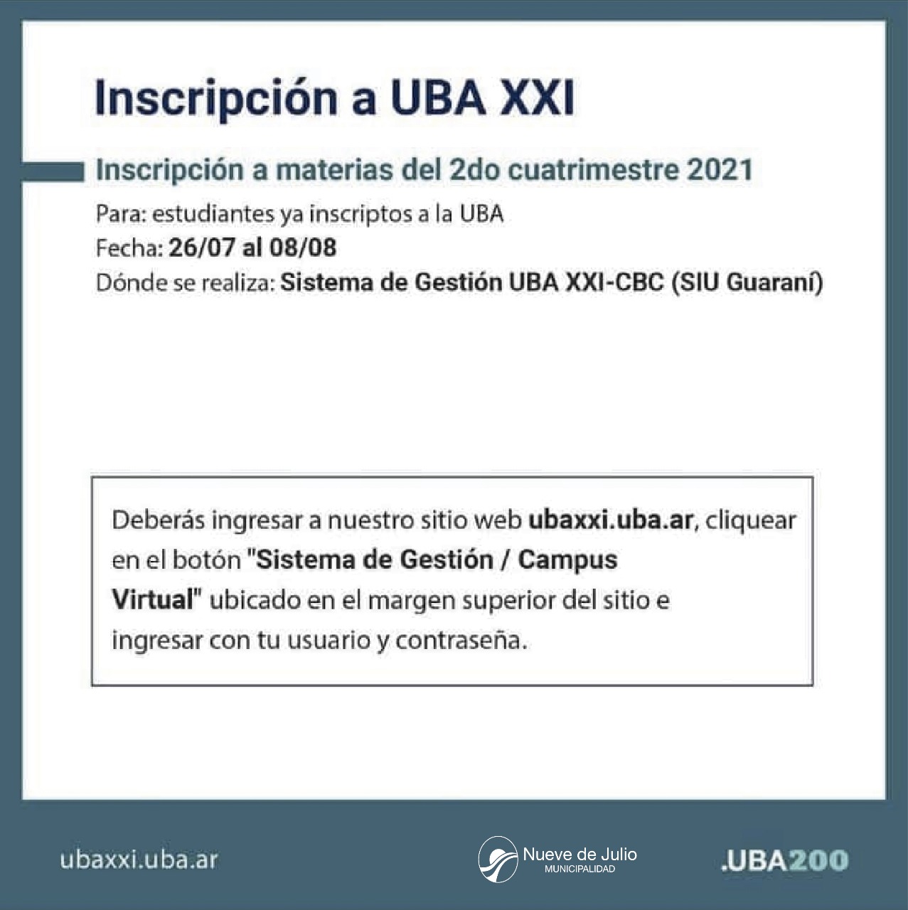 Se Abrirá La Inscripción Para El Segundo Cuatrimestre En Uba Xxi Cadena Nueve Diario Digital 