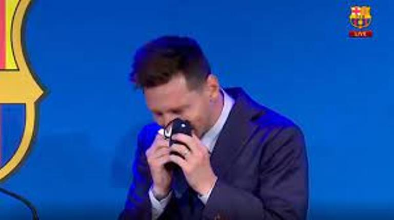 Con lágrimas Lionel Messi dejó el Barcelona, ‘club al que amo’
