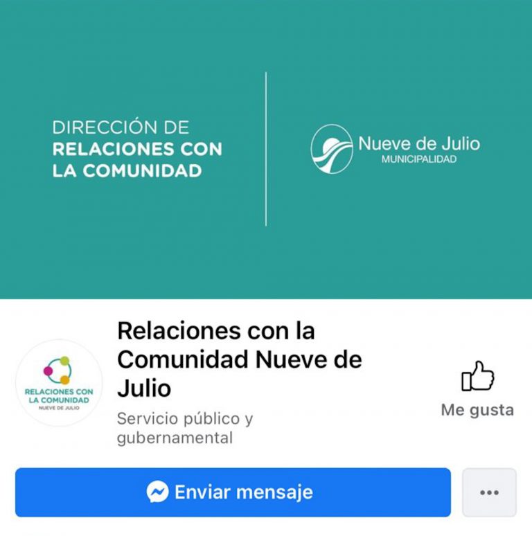Facebook “Relaciones con la Comunidad Nueve de Julio”