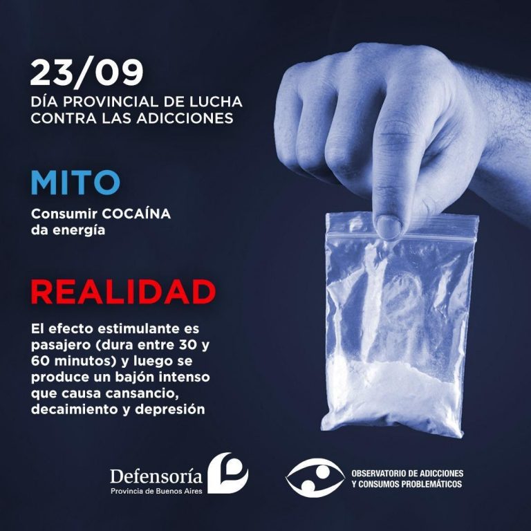 Iniciativa de la Defensoría del Pueblo bonaerense para desmitificar el consumo de drogas