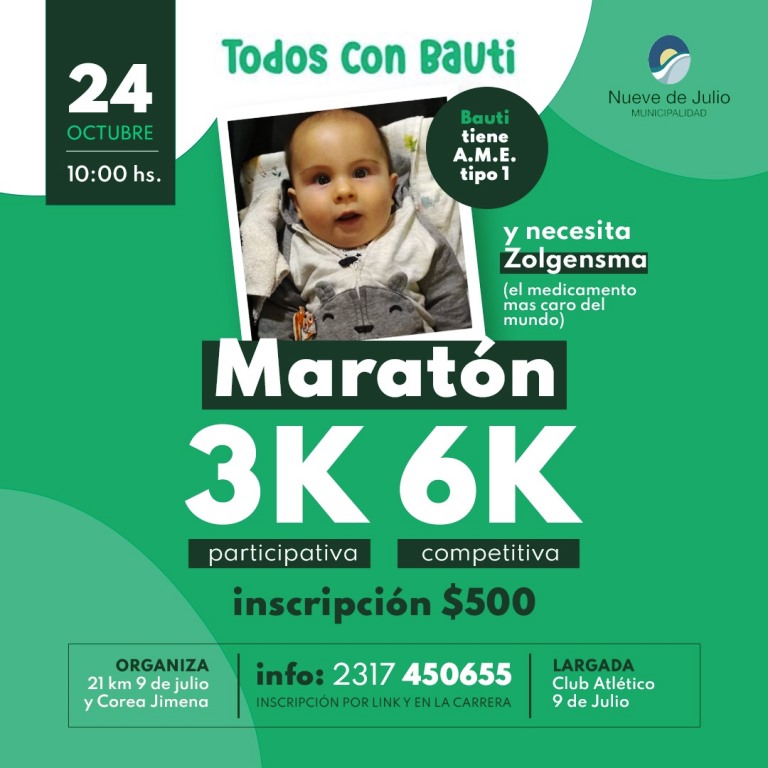 Está abierta la inscripción para la prueba atlética “Todos por Bauti”