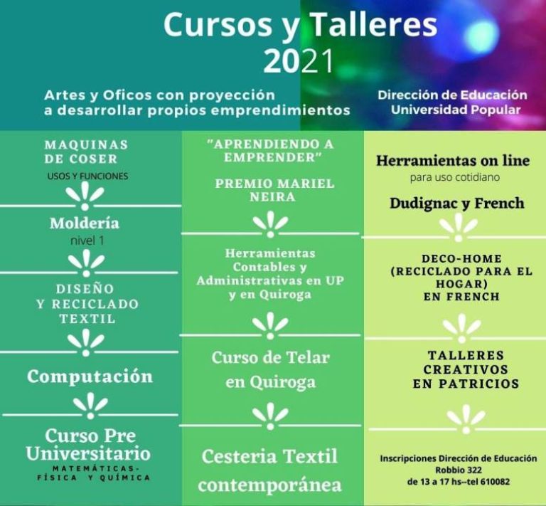 Cursos y talleres en la Universidad Popular