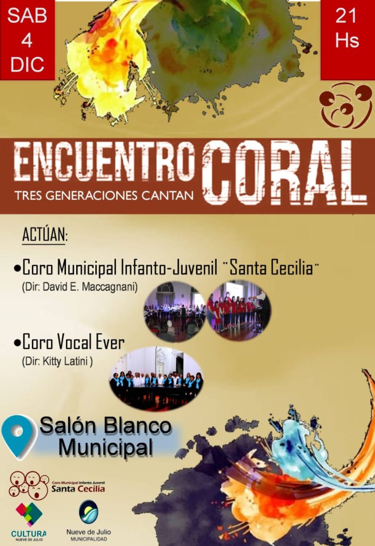 Tres Generaciones Cantan y lo harán en el Salón Blanco del Palacio Comunal nuevejuliense