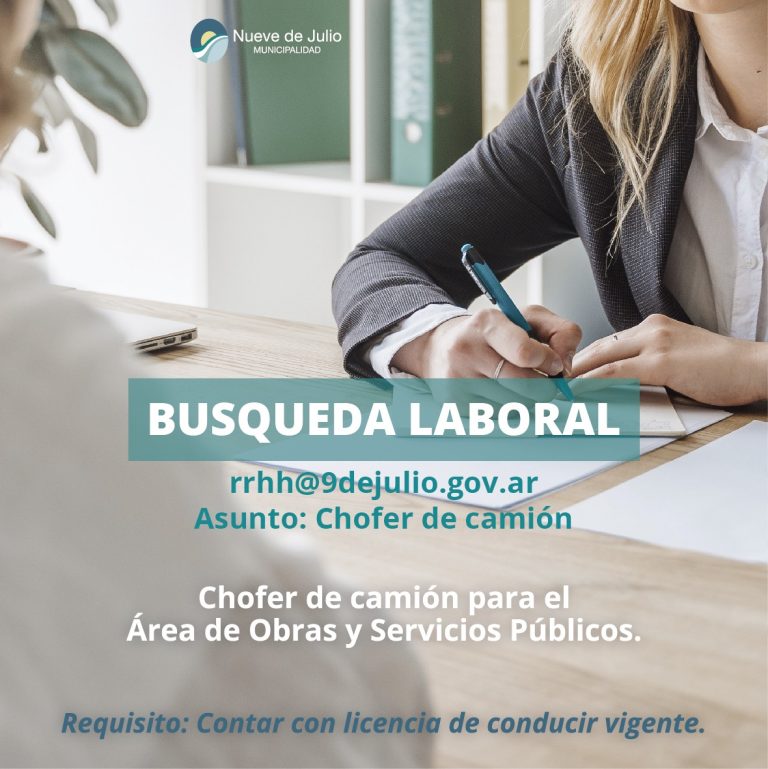 Se busca chofer de camión
