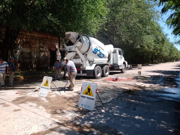Se reparó el pavimento en un sector de alto tránsito
