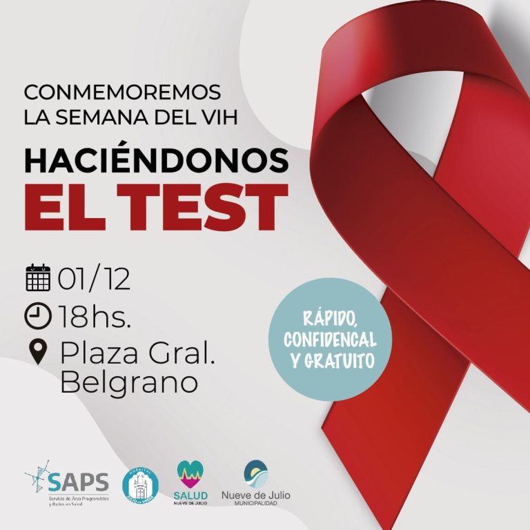 Jornada abierta en la semana del VIH en Plaza Belgrano de Nueve de Julio