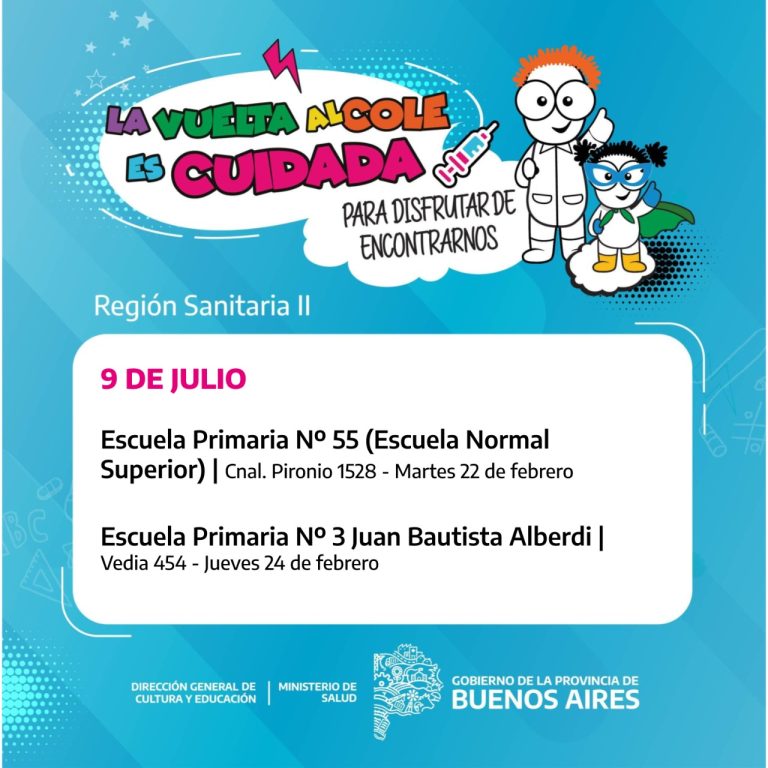 Vacunate llega a las Escuelas ante el inicio de clases