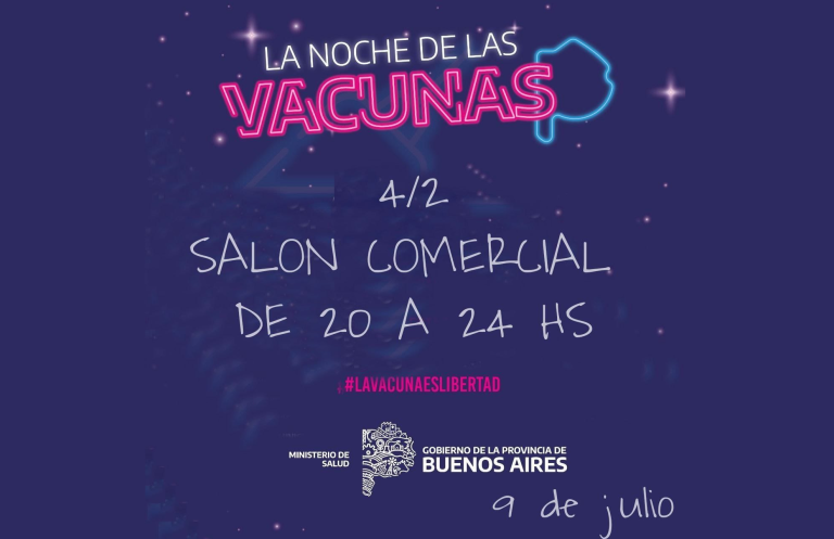 Se realizará la noche de las vacunas en la posta de Nueve de Julio