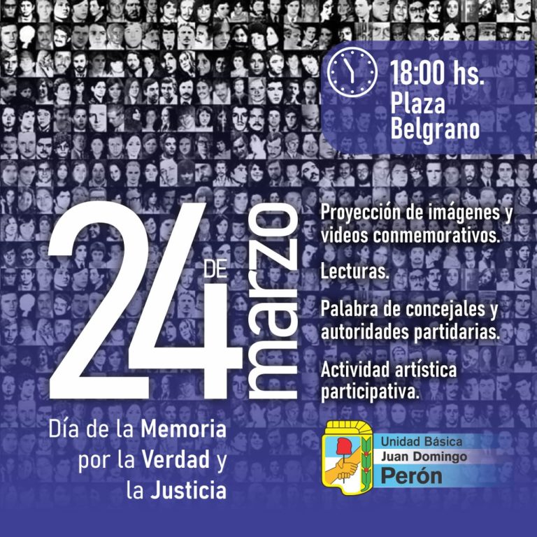 Nunca Más: Se conmemora el día de La Memoria, Verdad y Justicia