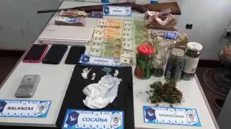 Cayó “El Loco” con dinero, drogas y un arma en Pehuajó