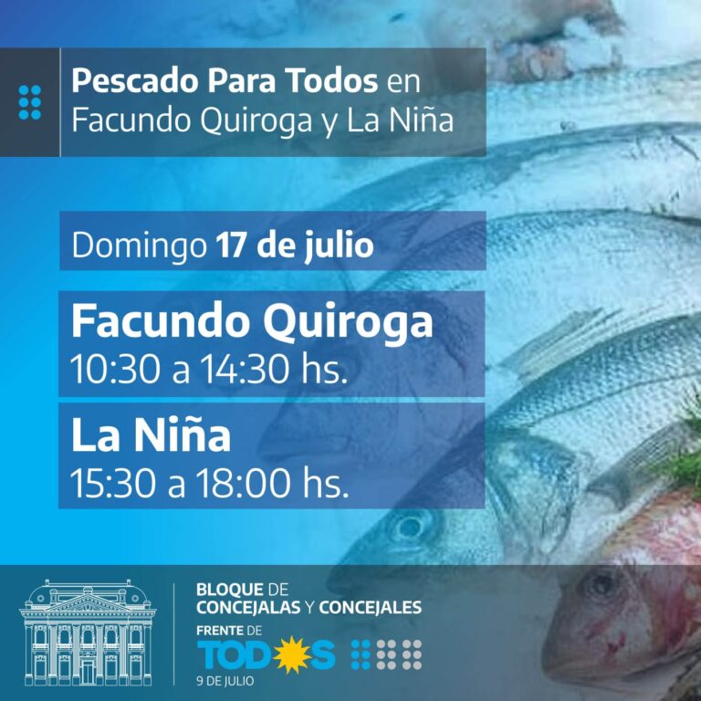 Llega ‘Pescado para Todos’ a 10 localidades del distrito de Nueve de julio