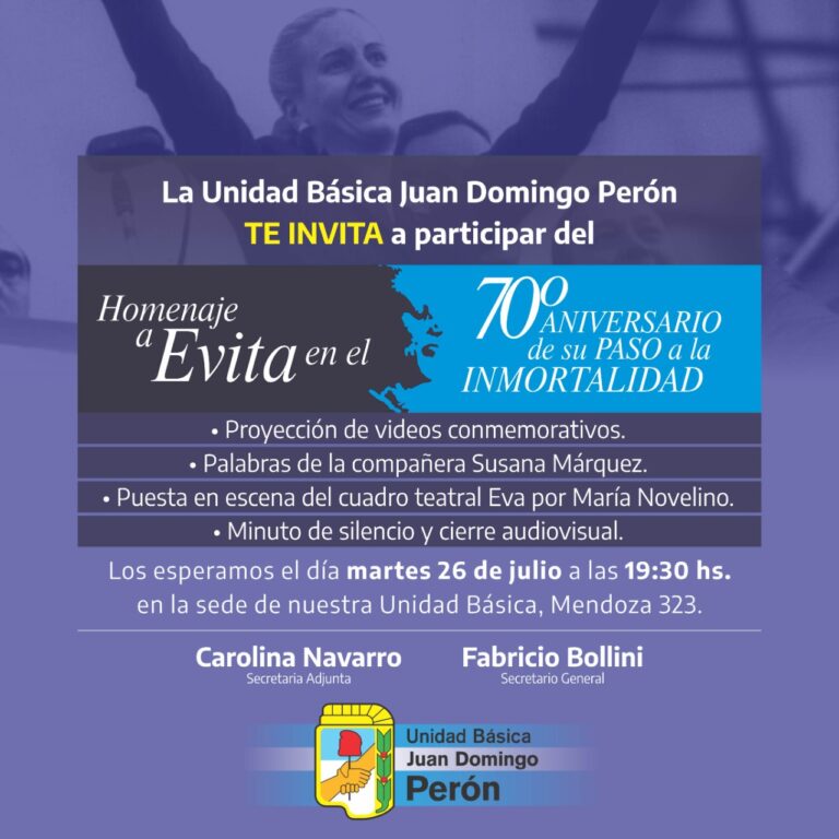 Evita será recordada al cumplirse el 70 aniversario de su deceso