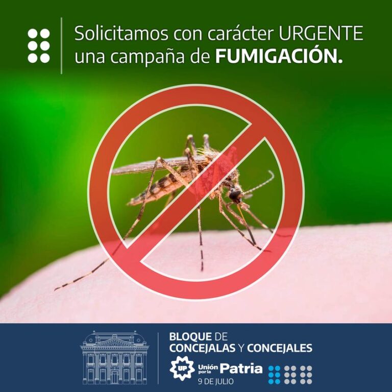El Frente de Todos pide urgente fumigación contra los mosquitos