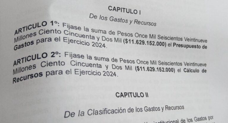 El presupuesto municipal de Nueve de Julio es de más de $ 11.600 millones