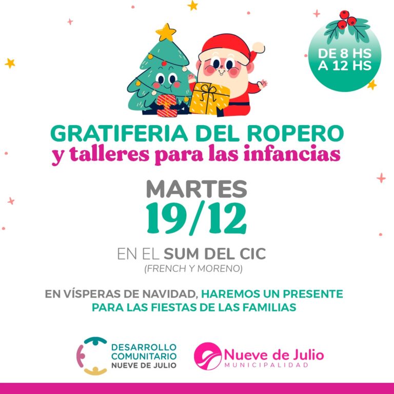 En el SUM del CIC se realizará una gratiferia con ropa y algunos regalitos para las fiestas