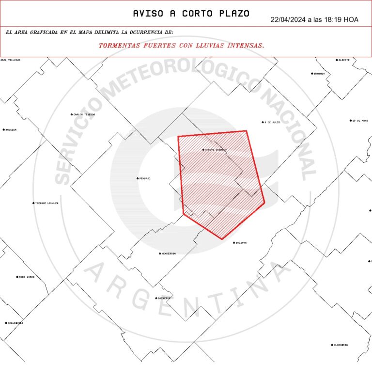 Se anticipan tormentas fuertes con lluvias intensas para varios distritos bonaerenses