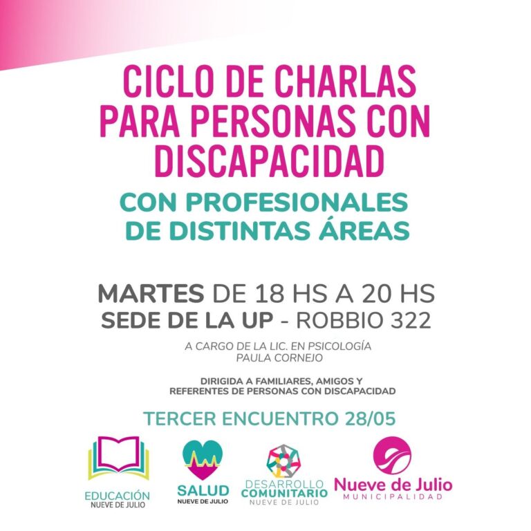 Continúa el ciclo de charlas para quienes conviven con personas con discapacidad