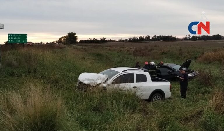 Choque en la Ruta Nacional 5 altura French: dos vehículos involucrados, sin víctimas fatales